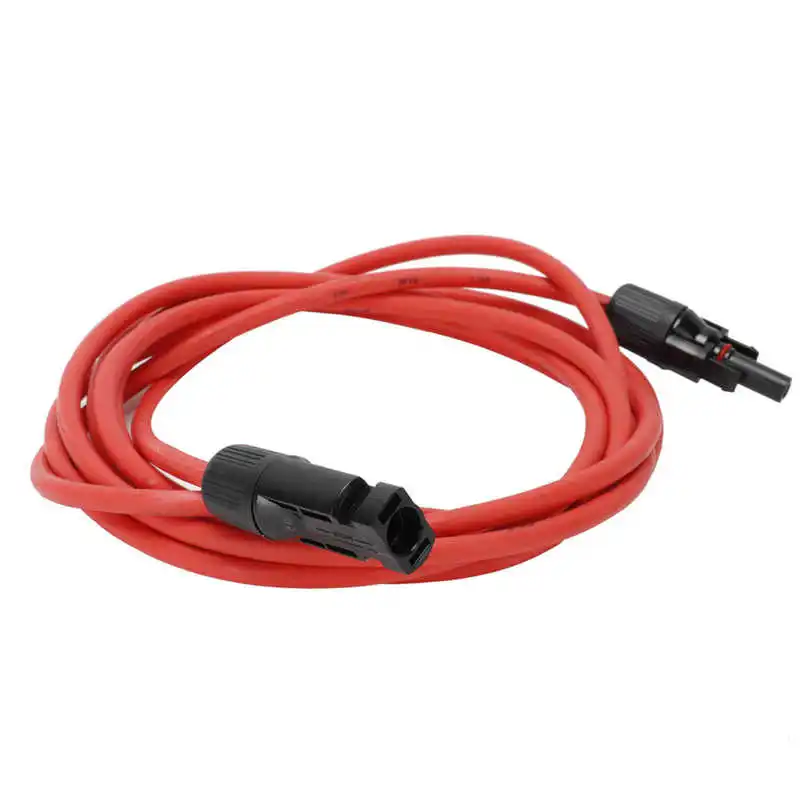 1 Pair Solar Panel Extension Cable Copper Wire Red + Black 10AWG with Connector 1.8KV | Обустройство дома