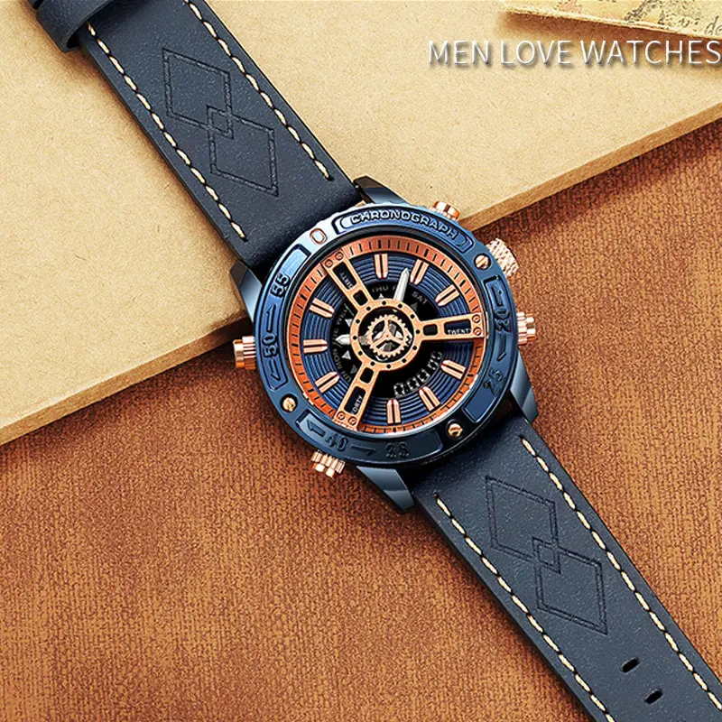 

SMAEL Watch Men's Watch Fashion Sport Watches Stainless Leather Strap Mens Watch Stopwatch Chronograph Waterproof Wristwatch Men