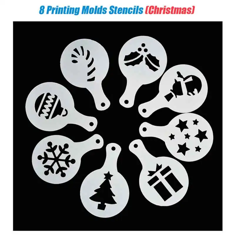 Капучино форма причудливый кофе печать модель пена спрей торт трафареты