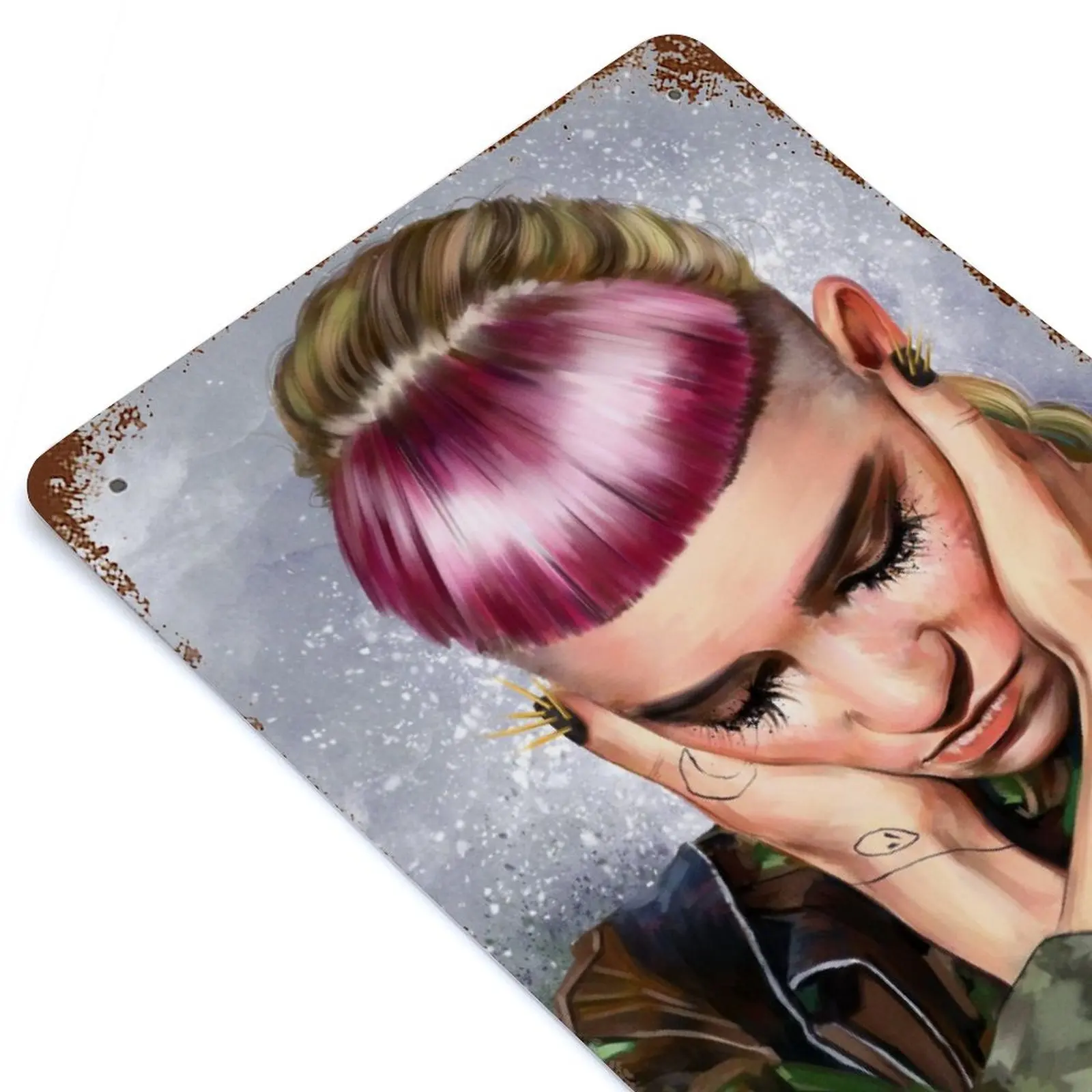 

Grimes Printed Retro Metal Poster Decor Home Wall Decoration Tin Sign Plaque