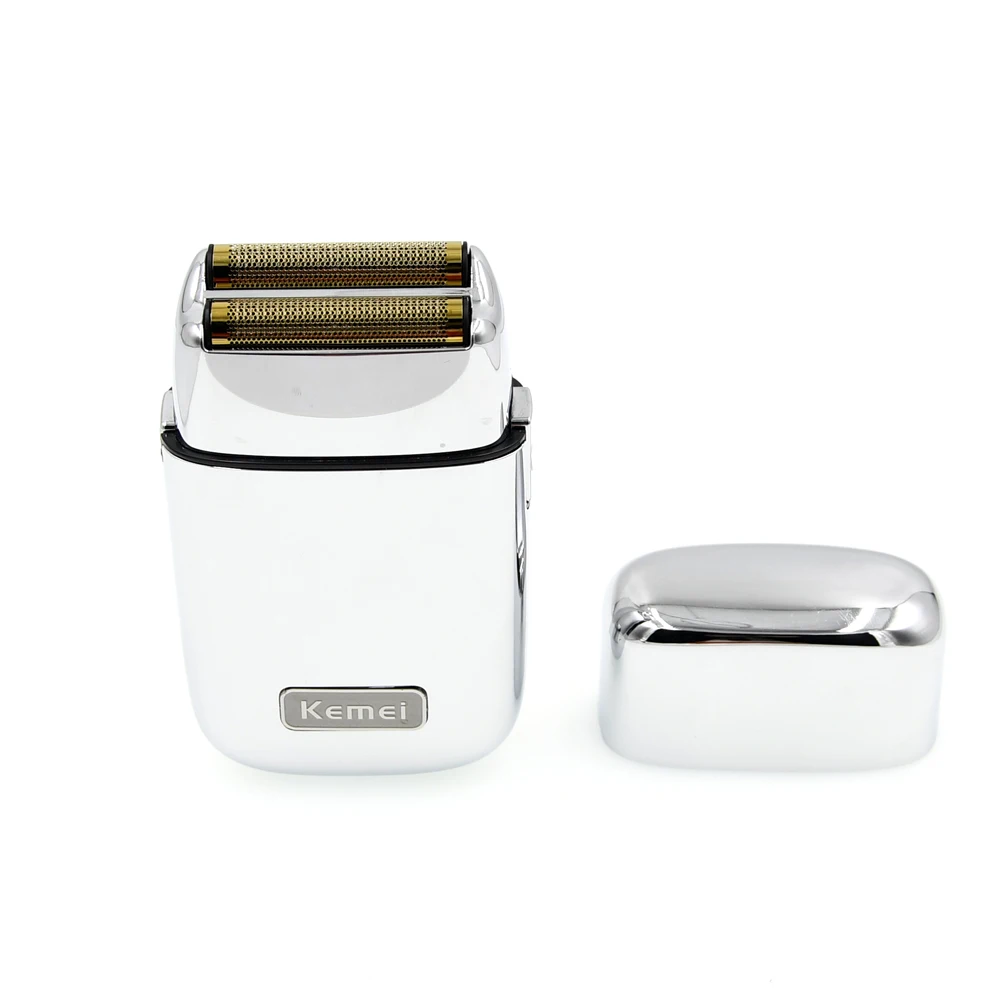 

Kemei класса люкс все металлические электробритва золото/серебро мощный 0 расстояние лысый триммер двойным лезвием плавающие бритвенные
