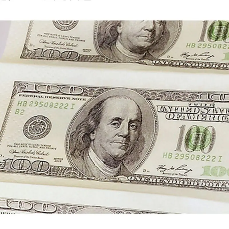 10 упаковок креативная бумажная салфетка 100 долларов сырой древесной целлюлозы