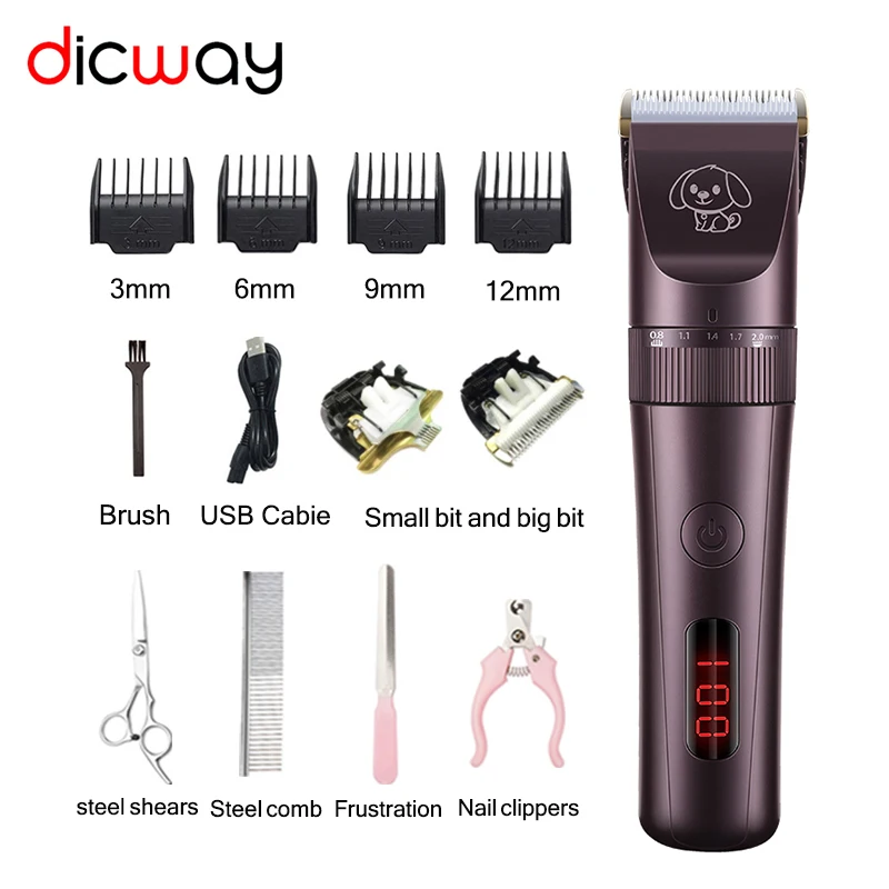 

Electric Shaver Rechargeable Pet Dog Cat Low-Noise Grooming Shaver Cut Machine Set Pet Clipper Pet Hair Trimmer Hair Clipper