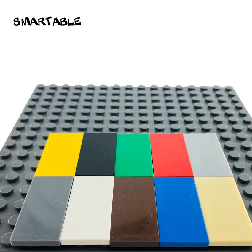 Smartable Массовая плитка 2x4 с пазами плоские шпильки строительные блоки MOC детали