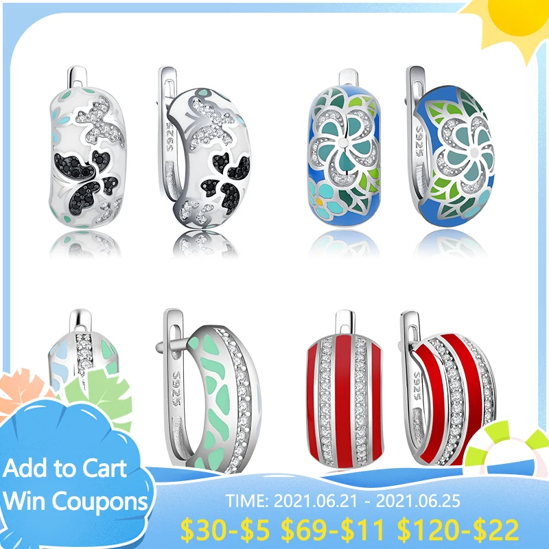 OGULEE стерлингового серебра 925 пробы AAA + блестящие циркониевые черные серьги