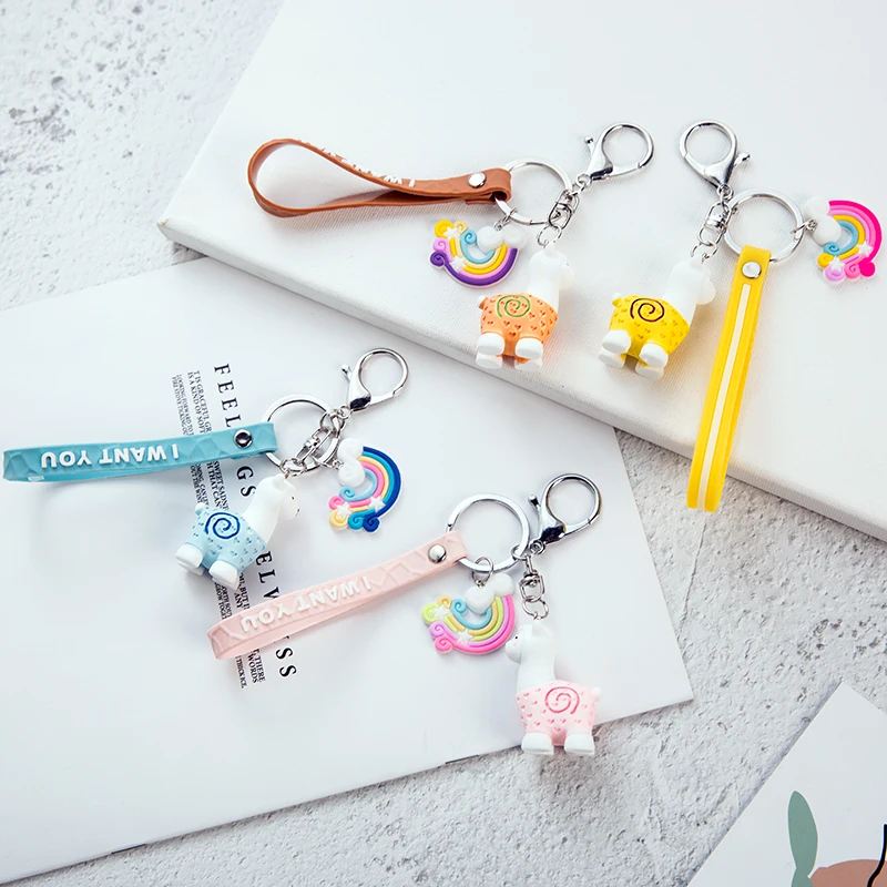 Creative Animal Key Chain Cute Alpaca Doll Keychain for Women Car Ring Bag Pendant Jewelry Gifts Wholesale | Украшения и