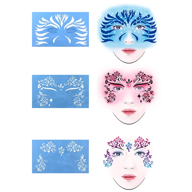 8 видов стилей многоразовый уход за кожей лица Краски аэрография блеск тату