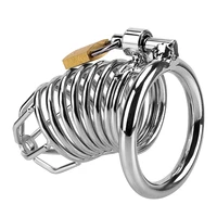 stainless steel male chastity device penis ring restraint ring sex toy for men belt bird metal cage cock lock