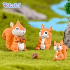 Миниатюрный Кукольный домик, 3 шт., модель белочка, экшн-фигурки животных, домашний сад, фигурки, украшение для кукольного домика, самодельный аксессуар, игрушка в подарок