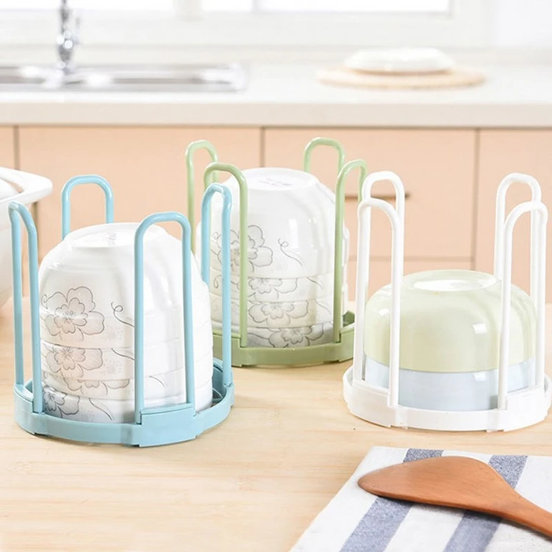 

Detachable Desktop Bowl Holder Kitchen Organizer Plastic Drain Water Cup Shelf N0HB