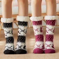 2021 women christmas socks floor socks thicken warm winter soft plush fluffy socks women sleep socks female slipper hosiery
