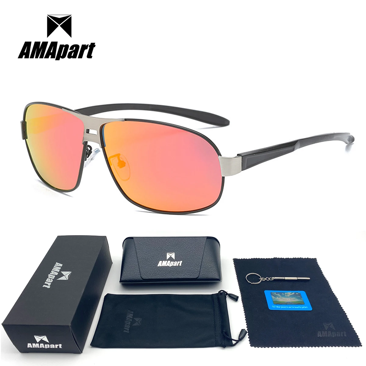 

AMApart High Quality Polarized Sunglasses For Men Driving Fishing Sports Outdoors UV400 Protection Anti-Glare