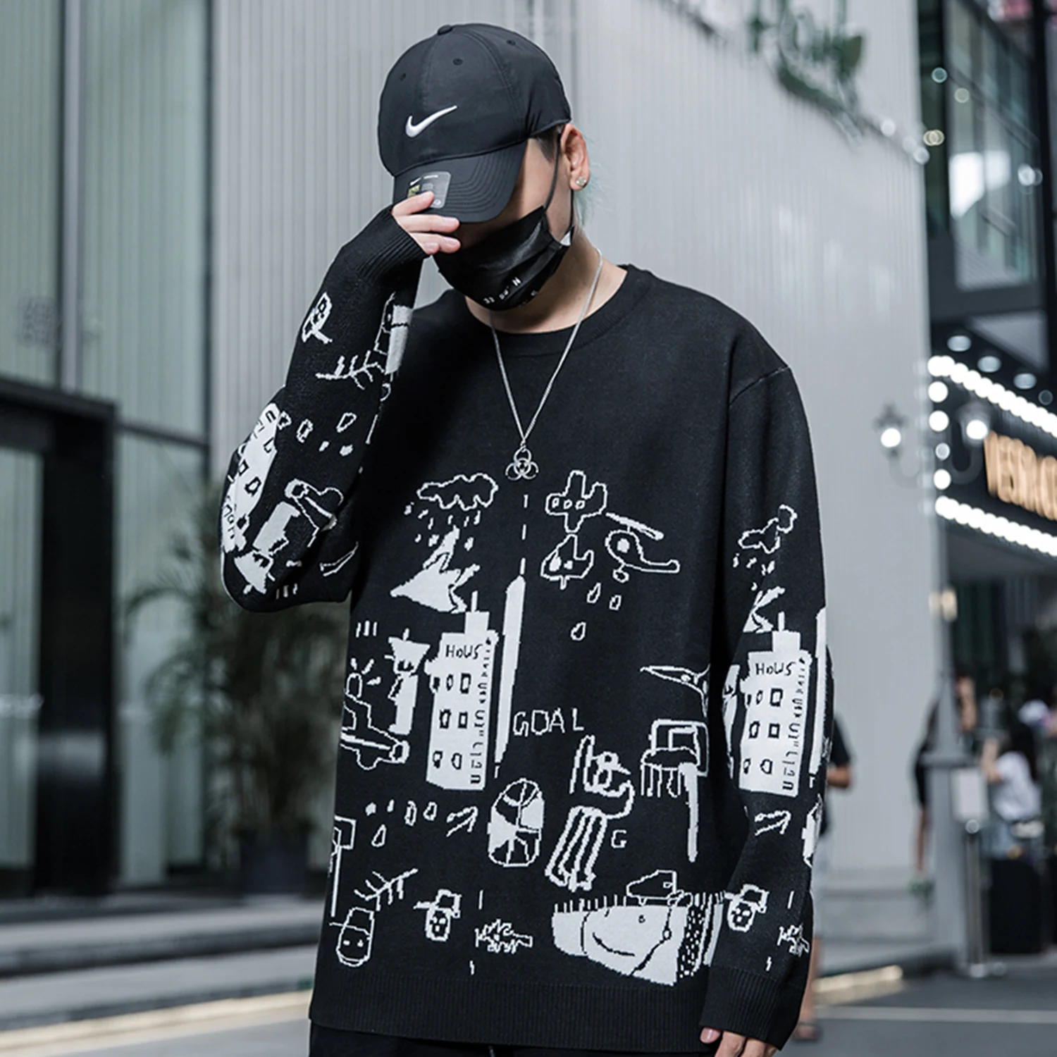 Мужской трикотажный свитер Aelfric Eden Повседневный пуловер оверсайз в стиле