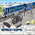 KAZI 1160 шт. + строительный блок с электроприводом для городского поезда, совместим со всеми брендами, железнодорожные модель подарок игрушка