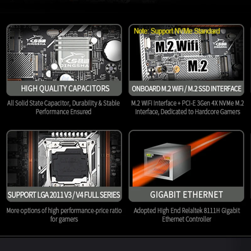 Системная плата X99 M-H DDR4 2DDR4 DIMM с Xeon E5 2620 V3 LGA2011-3 CPU 1*16 ГБ = 16 Гб PC4 RAM Память REG ECC M.2 |