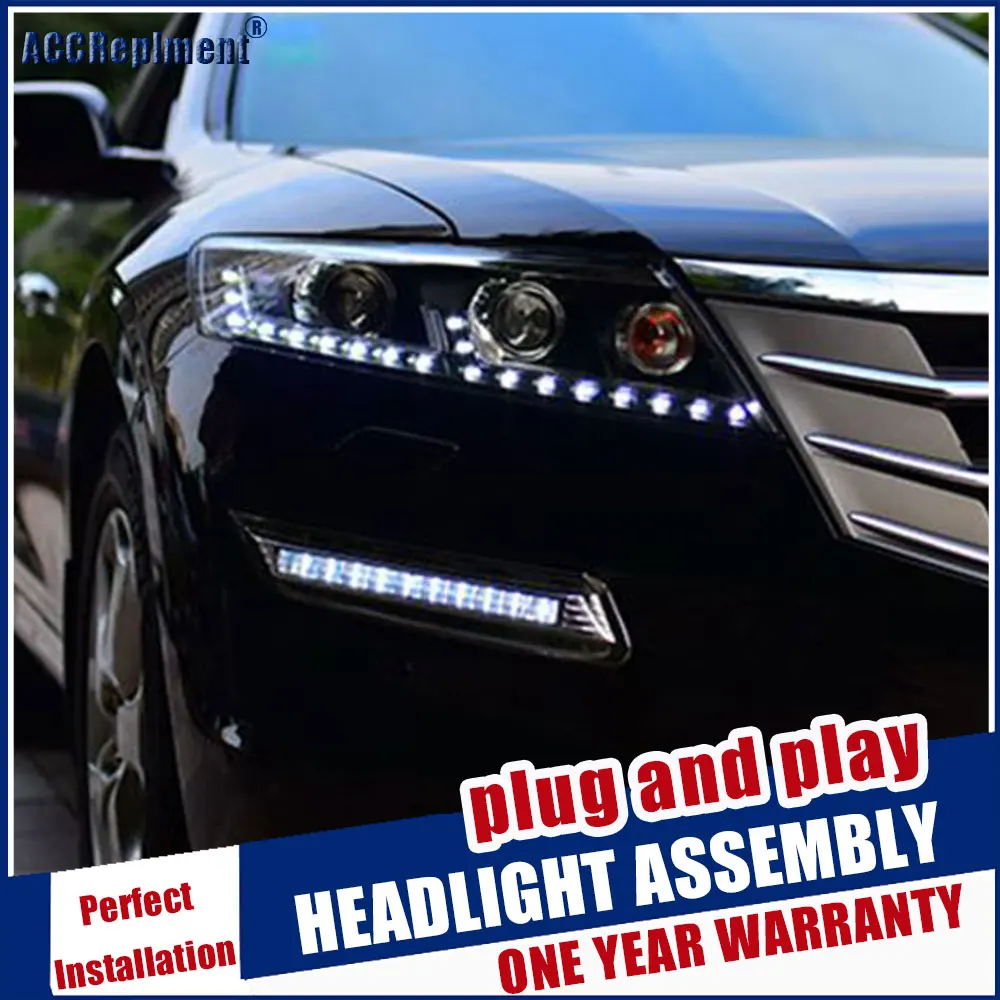 

2011-2014 for Honda Crosstour LED Headlights For Crosstour head lamps Lens Double Beam H7 HID Xenon bi xenon lens Car Styling