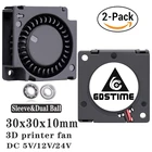 Кулеры для 3D-принтера Gdstime, 2 шт., 5 В, 12 В, 24 В постоянного тока, 30 мм x 10 мм, с двойным шариком 3010, 3 см, 30x30x10 мм