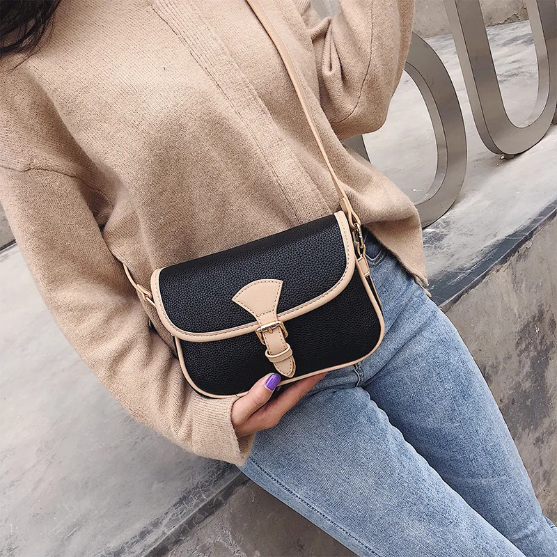 Bag Woman 2019 Solid Color Small Square Package Leisure Time Concise Single Shoulder Span |