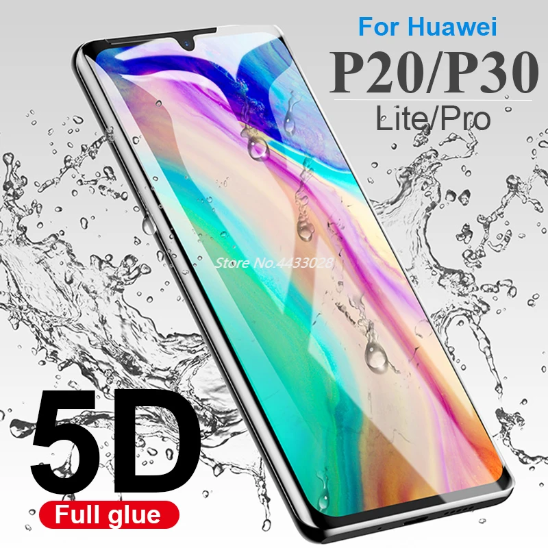 5D закаленное стекло для Huawei P20 Pro Lite P30 Light Полное покрытие 20lite 30 lite 20pro 30pro 9H