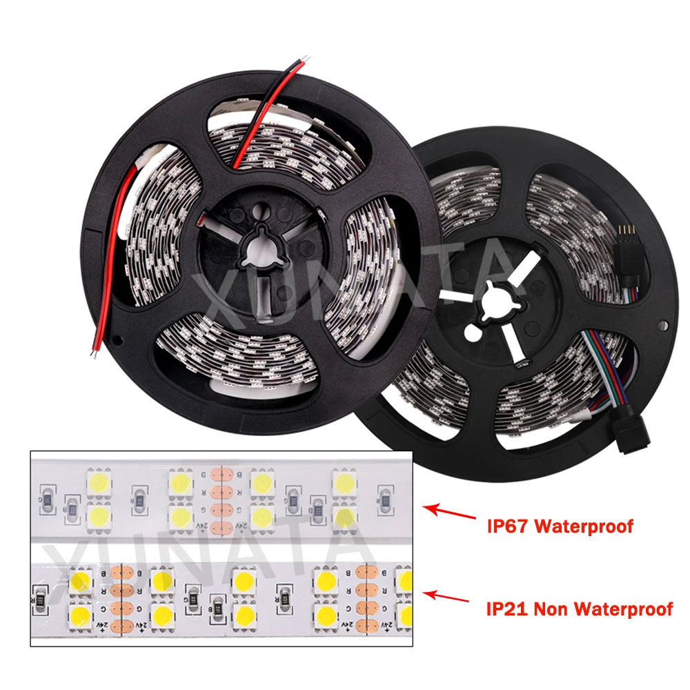 Одежда высшего качества! 5 м DC 12 в 600Led 120led/м водонепроницаемый SMD 5050 RGB теплый белый светодиодный двухрядный гибкий ленточный светильник
