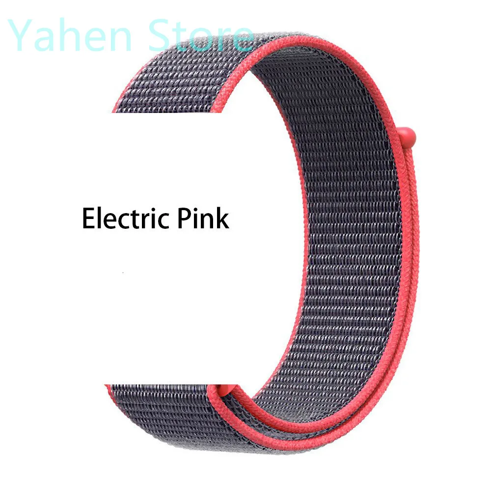 C3 Electric Pink Дополнительный ремень sport loop ремешок для iwo 8 11 5 6 7 сменный ремешок 42 мм 44 мм для iwo8 iwo11(не включает часы - Цвет: C3 Electric Pink