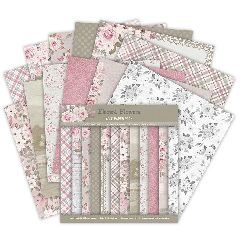 6 дюймов 12/24 листов элегантные строительные блоки бумажные оригами карточки для