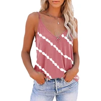 women diagonal striped print tank tops summer sleeveless tie dye sexy v neck loose tank casual camisole plus size 5xl vest