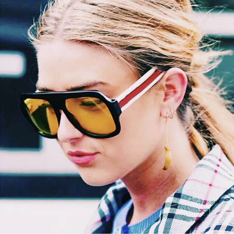 Цельные негабаритные солнцезащитные очки женские большие квадратные роскошные