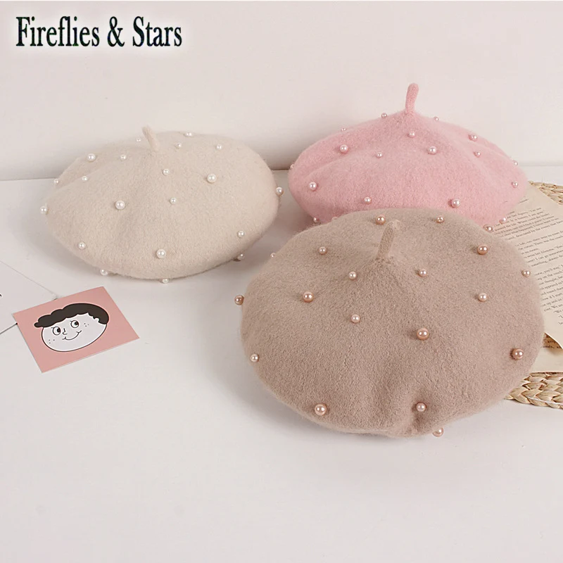 Детский берет с жемчугом на возраст 2-6 лет | Детская одежда и обувь