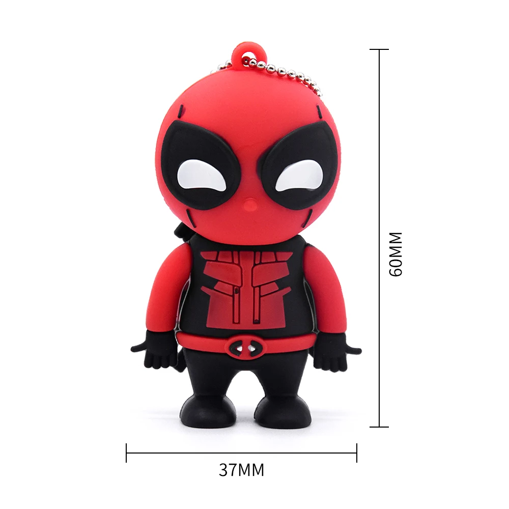 Мультфильм Heros USB 2,0 64GB милые игрушки Marvel флэш-накопитель 32GB 128MB Человек-паук U диск мини Дэдпул карта памяти диск для хранения подарок