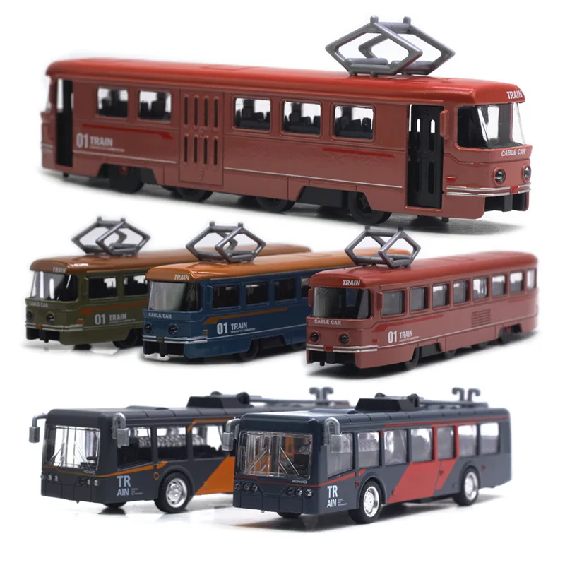 

Hot new products 1:50 Alloy Pull Back retro light rail tram model,City Sightseeing car toys,Sound and Light bus