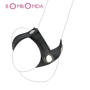 Кожаные мошонки, растягивающие яички, секс-игрушки для взрослых, игры на член, 2 кнопки, регулируемый размер, кольца на пенис, кольца на член