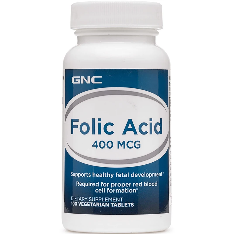 

Free shipping folic acid 400 mcg/100 tablets supports healthy fetal development