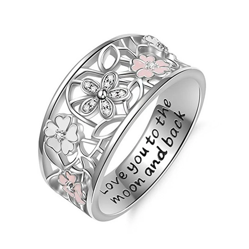 Креативный вырез дизайн женские кольца на палец ювелирные изделия Модные цветы