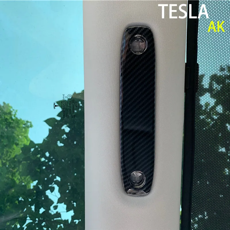 Для Tesla модель 3 лампа для чтения из углеродного волокна патч украшение интерьера Модификация аксессуары декоративный свет внутренний потолок