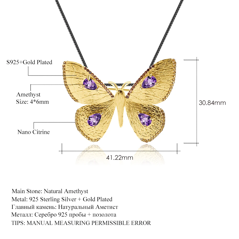 Женская Вечерние шь из серебра 925 пробы с натуральным аметистом карата|Украшения