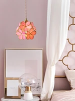 glass led pendant lights dimmer flower petal lighting fixtures bedroom dinning living room restaurant copper modern hanging lamp