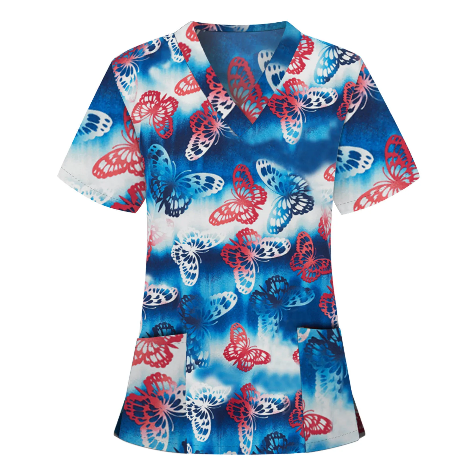 Униформа медсестры женская футболка с принтом и коротким рукавом модные