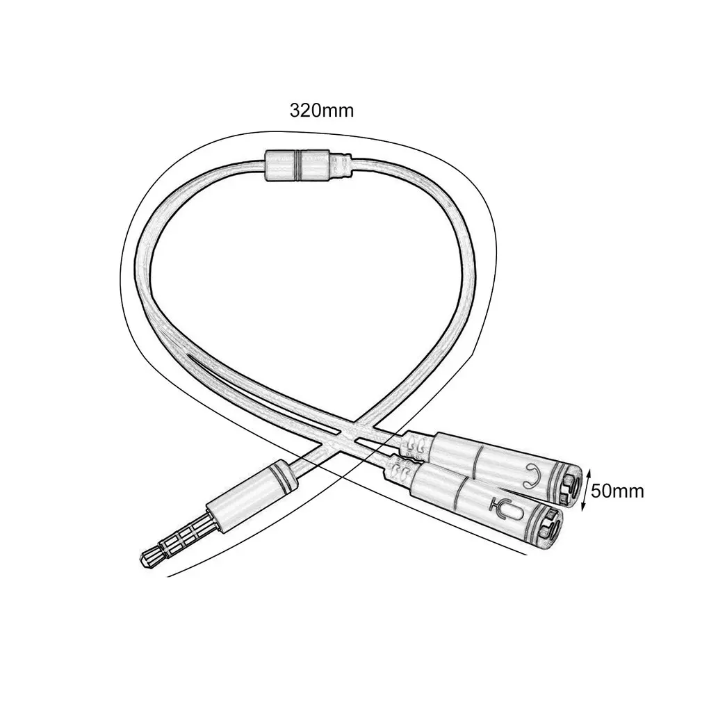 32 см Компактный гибкий 3 5 мм стерео аудио штекер для 2 гнезда гарнитуры Y образный