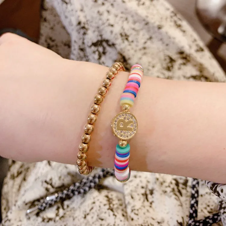 Браслет в стиле бохо для женщин и мужчин эластичный пляжный браслет с буквами