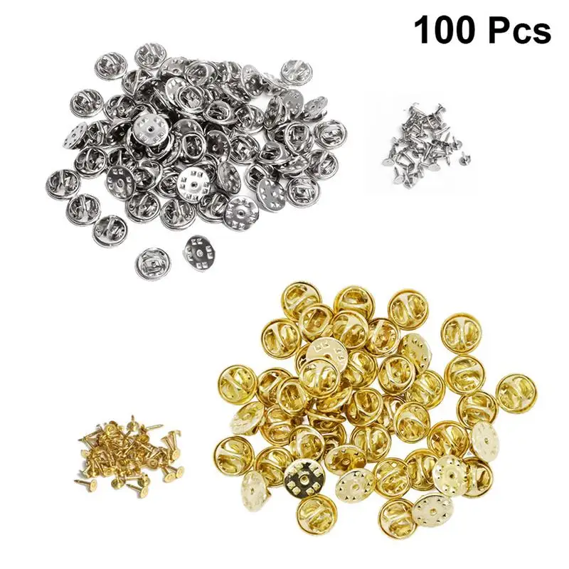 100 наборов бабочка булавка на спинку с галстуком держатель лацкане брошь