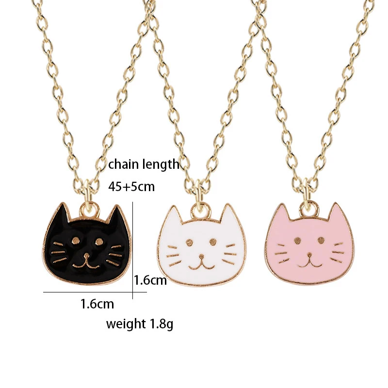 

Popular best friend friendship cute kitten Necklace Pendant alloy all right for birthday party jewelry accessories wholesale