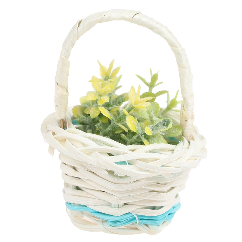 Мини зеленая корзина для растений имитация травы модель мебели игрушки