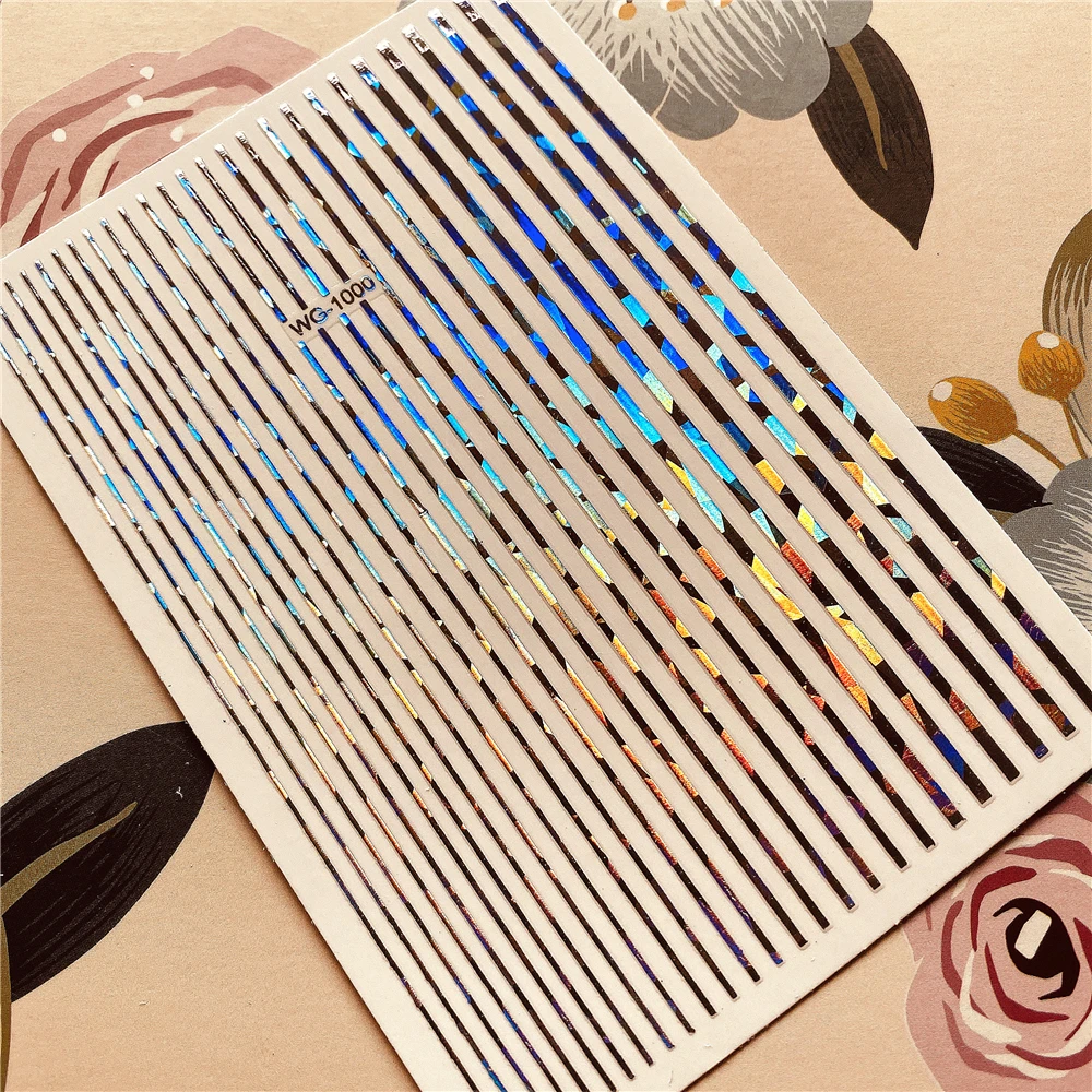 WG-1000 линии с вертикальными полосами вертикальная линия 3D задняя клей для ногтей