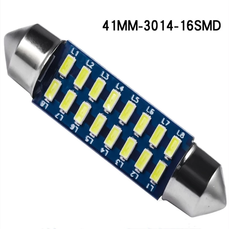 2 шт. c5w светодиодный CANBUS 28/31/36/39/41 мм Festoon C10W лампы 3014 SMD 12В Светодиодный лампа для