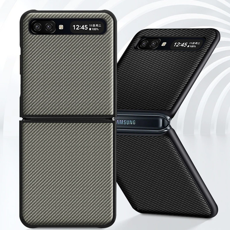 

Чехол с откидной крышкой Z для Samsung Galaxy Z, откидной Чехол из углеродного волокна и искусственной кожи, противоударный защитный чехол для теле...