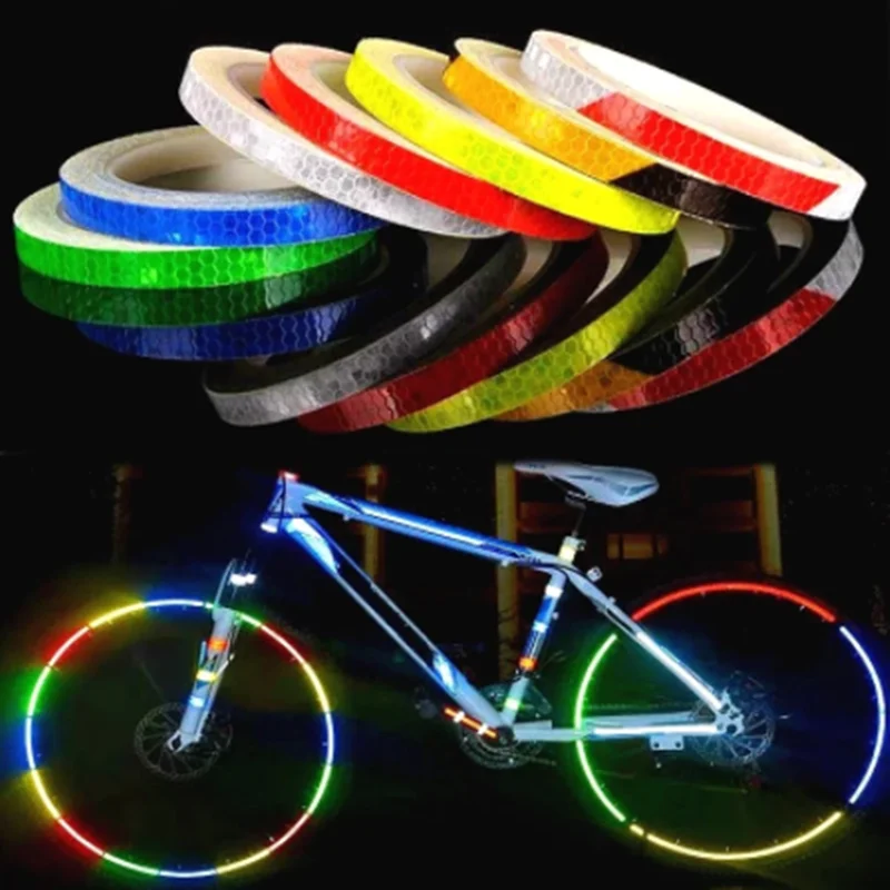 

Mountain bike rim reflective Sticker Decal protector safety mountain bike reflector vehicle protection luminous warning tape