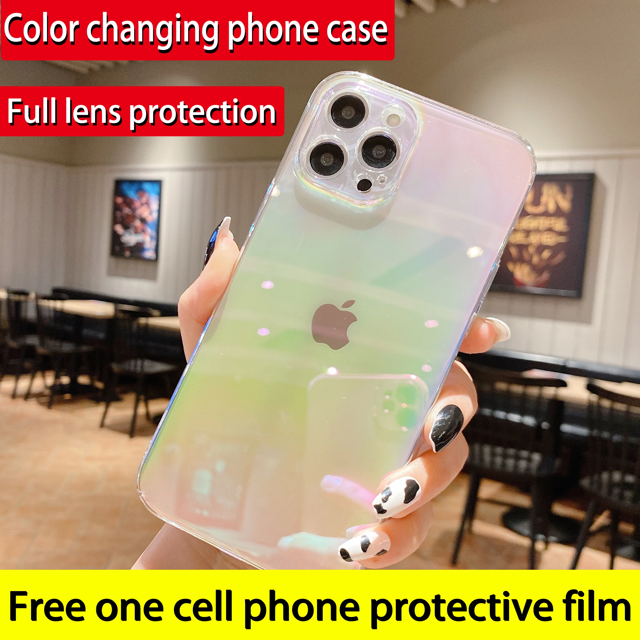 For iPhone 12 case iPhone11Pro MAX transparent chameleon 12Pro X XS protection case hard web celebrity same style new magic XR