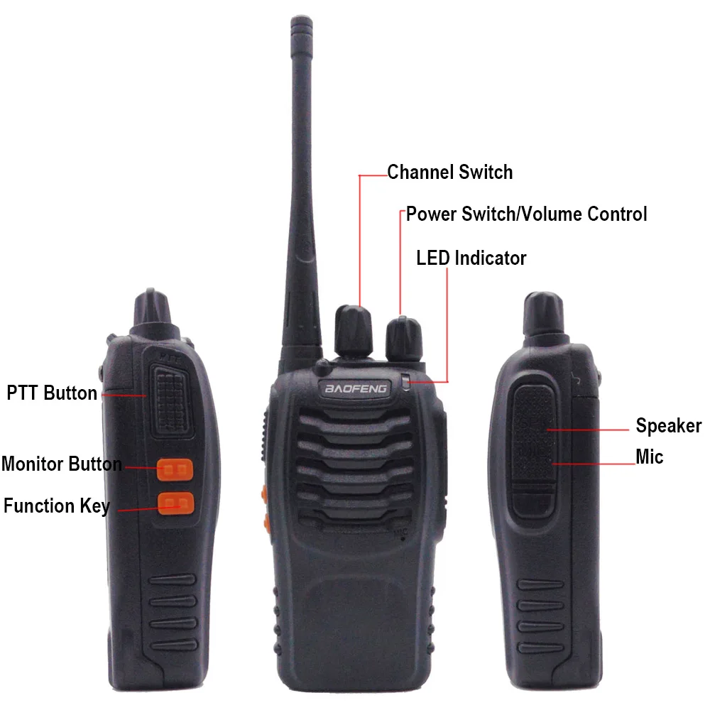 Оригинальный Baofeng BF 888S иди и болтай Walkie Talkie трансивер UHF домофон двусторонней
