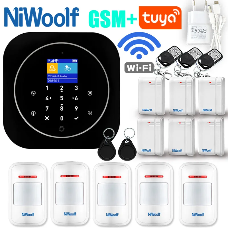 Приложение Tuya Smart WiFi GSM домашняя охранная GSM сигнализация 433 МГц детекторы сигнализации совместимы с Alexa Google Home IFTTT Tuya APP
